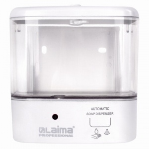 Диспенсер для жидкого мыла Лайма Classic, наливной, 1000мл, сенсорный, ABS-пластик, белый (607317)