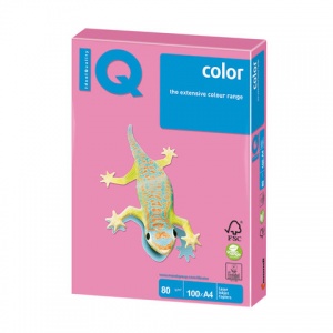 Бумага цветная А4 IQ Color неон розовая, 80 г/кв.м, 100 листов (NEOPI)
