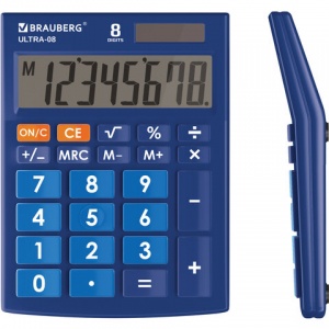 Калькулятор настольный Brauberg Ultra-08-BU (8-разрядный) синий (250508), 40шт.