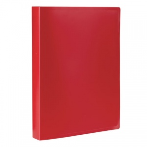 Папка файловая 100 вкладышей Staff (А4, пластик, 700мкм) красная (225714), 4шт.