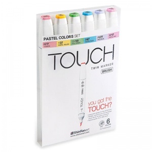 Набор маркеров художественных Touch Brush, пастельные тона, 6 цветов