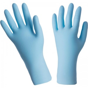Перчатки защитные латексные Mapa Vital Eco 117, х/б напыление, размер 10 (XL), синие, 1 пара