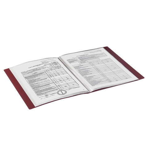 Папка файловая 30 вкладышей Brauberg Стандарт (А4, пластик, 600мкм) красная (221598), 25шт.