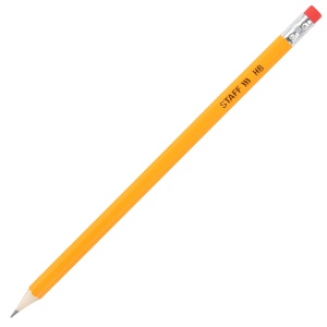 Набор чернографитных (простых) карандашей Staff (HB, с ластиком) 72шт., 2 уп. (181882)
