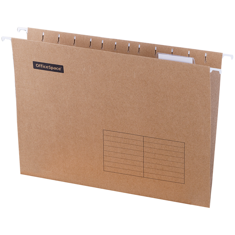 Подвесная папка А4 OfficeSpace (315x240мм, до 80л., картон) светло-коричневая, 10шт. (296356)