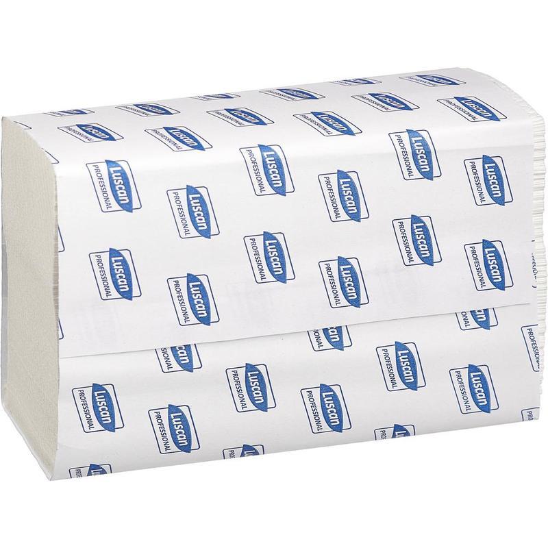 Полотенца бумажные для держателя 2-слойные Luscan Professional, листовые Z-сложения, 20 пачек по 190 листов (607965)