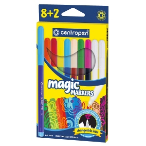 Набор фломастеров 8 цветов Centropen Magic (линия 1-2мм + 2 поглотителя чернил) картонная упаковка (2549/10)