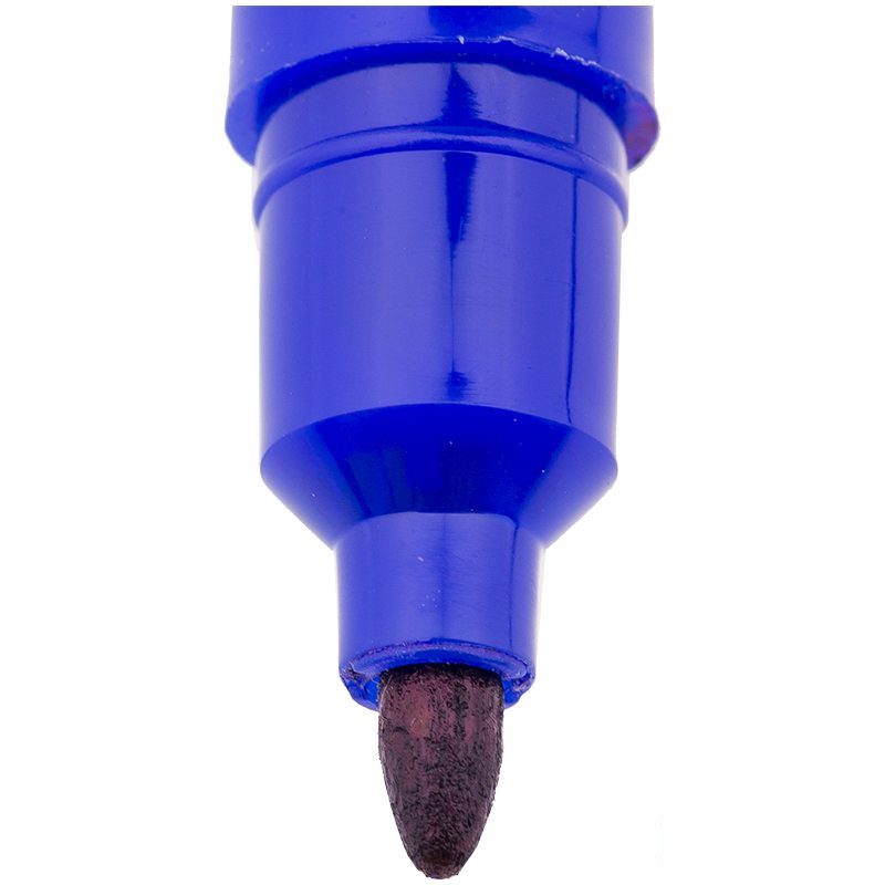 Маркер перманентный (нестираемый) двусторонний Luxor 150 (круглый/игольчатый наконечник, 0.7/1мм, синий) (3012)