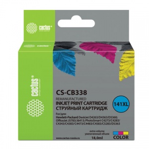 Картридж CACTUS совместимый с HP 141XL CB338HE (580 страниц) цветной (CS-CB338)