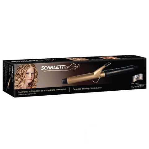 Щипцы для волос Scarlett SC-HS60597, черный и золотистый (SC - HS60597