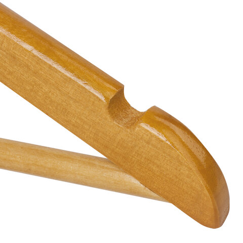 Вешалка-плечики деревянная Brabix &quot;Стандарт&quot;, размер 36см, перекладина, натуральный цвет, 5шт. (601160), 10 уп.