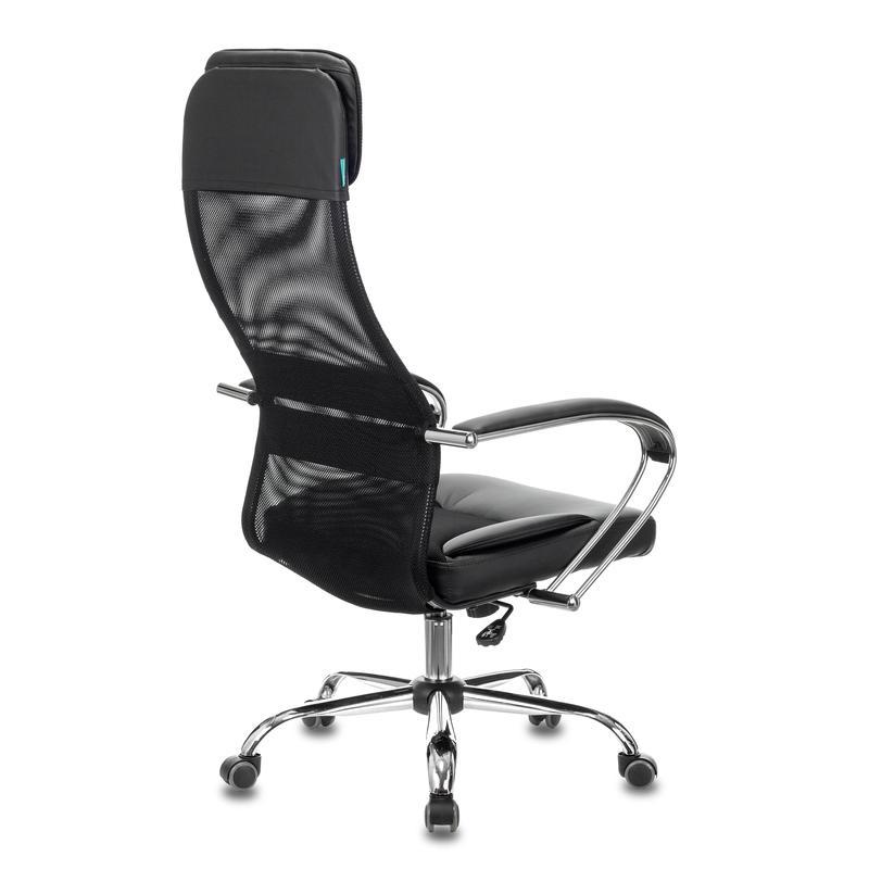 Кресло руководителя Бюрократ CH-608SL, кожзам/сетка/ткань черная, металл