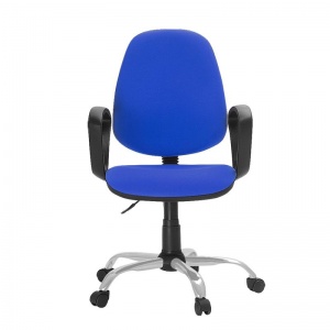 Кресло офисное Easy Chair 222, ткань синяя, пластик, металл серебристый