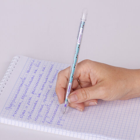 Ручка гелевая стираемая Юнландия &quot;Щенята&quot; (0.35мм, синяя) 30шт. (143660)