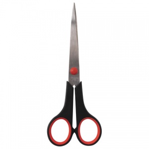 Ножницы Staff Everyday, 170мм, симметричные ручки, резиновые вставки, черно-красные, 12шт. (237498)