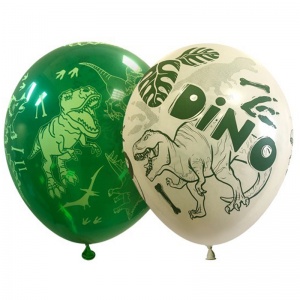Воздушные шары Пати Бум "Динозавры", 12" (30см), шелк разные виды, европодвес, 25шт. (4690296075958)