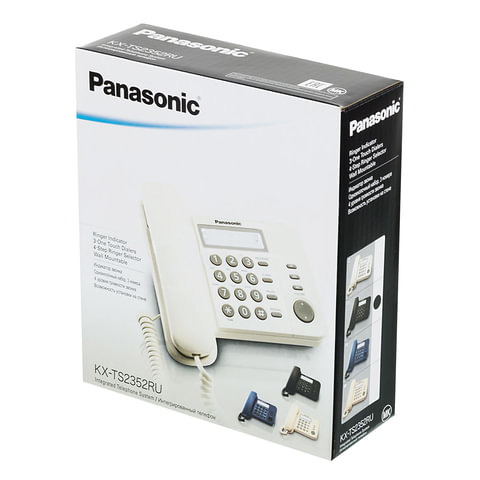 Проводной телефон Panasonic KX-TS2352RUW, белый (KX-TS2352RUW)