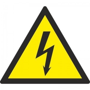 Знак предупреждающий ГАСЗНАК W08 Опасность поражения электрическим током (пластик ПВХ, 200х200мм) 1шт.