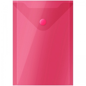 Папка-конверт на кнопке OfficeSpace (А6 (105x148мм), 150мкм, пластик) красная, 10шт. (281225)