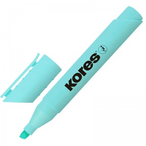Маркер-текстовыделитель Kores High Liner Plus Pastel (0.5-5мм, бирюзовый), 12шт.