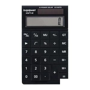 Калькулятор настольный inФОРМАТ KNFT-12 (12-разрядный) бухгалтерский, черный
