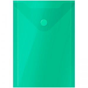 Папка-конверт на кнопке OfficeSpace (А6 (105x148мм), 150мкм, пластик) зеленая, 10шт. (281226)