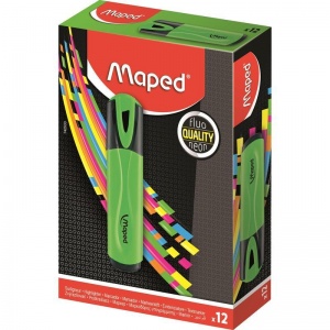Маркер-текстовыделитель Maped FluoPeps Classic (1-5мм, зеленый) (742533), 12шт.