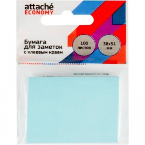 Клейкие закладки бумажные Attache Economy, синий по 100л., 38х51мм, 12 уп.