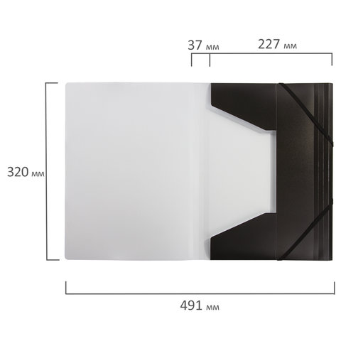 Папка на резинках пластиковая Brauberg Fresh Zone (А4, 37мм, до 300 листов) рисунок (228036), 12шт.
