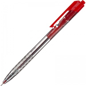 Ручка шариковая автоматическая Deli Arrow (0.35мм, красный цвет чернил)