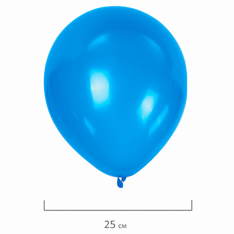 Воздушные шары Золотая Сказка, 10&quot; (25см), синие, пакет, 50шт. (104999)