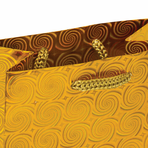 Пакет подарочный 11,4x6,4x14,6см Золотая Сказка голография, 4 цвета, 12шт. (606605)