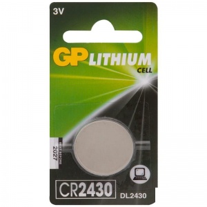 Батарейка GP Lithium CR2430 (DL2430) литиевая (блистер, 10шт.) (CR2430-2C1)