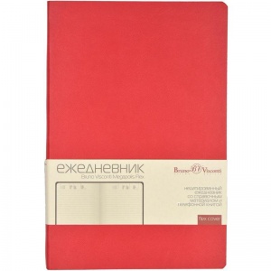 Ежедневник недатированный А5 Bruno Visconti Megapolis Flex (176 листов) обложка кожзам, красная (140х210мм)