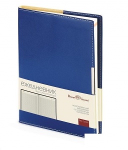 Ежедневник недатированный А5 Bruno Visconti Metropol (136 листов) обложка синяя, переплетный материал