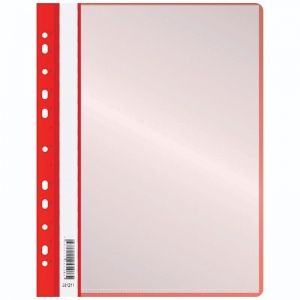 Папка файловая 10 вкладышей OfficeSpace (А4, пластик, с перфорацией, 150мкм) красная (281211)