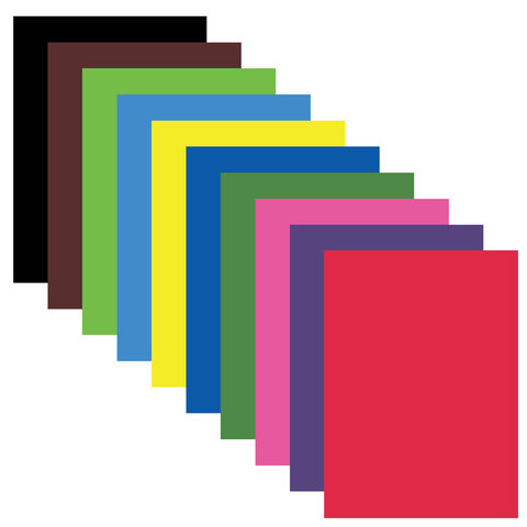 Картон цветной немелованный Юнландия &quot;На полянке&quot; (10 листов, 10 цветов, А5, матовый, 145х200мм) склейка (111321)