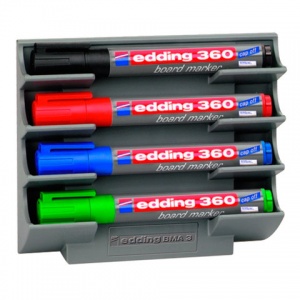 Магнитный держатель для 4 маркеров Edding (150х130мм, серый) (E-BMA/3)