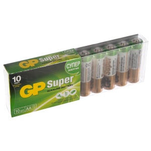 Батарейка GP Super AA/LR06 (1.5 В) алкалиновая (блистер, 10шт.) 2 уп. (15A-B10)