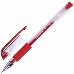Ручка гелевая Brauberg Extra GT Needle (0.35мм, красный, игольчатый узел) (143921), 12шт.