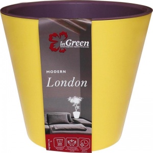 Горшок для цветов InGreen London желтый/фиолетовый, 5л