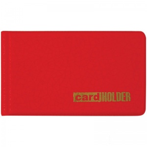 Визитница карманная OfficeSpace (на 20 визиток, пвх, 65x110мм) красная (260770), 5шт.