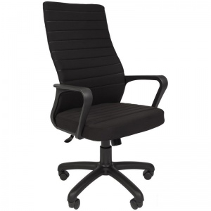 Кресло руководителя Русские кресла 165, ткань S черная, пластик черный (НФ-00000980)