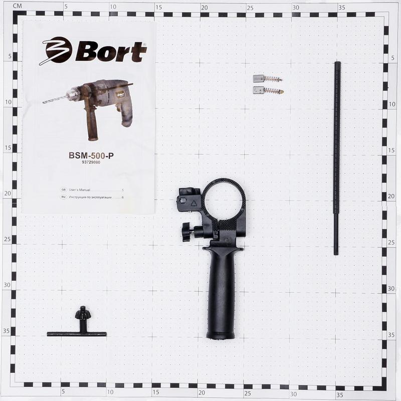 Дрель ударная Bort BSM-500-P, ключевой патрон (93729080)