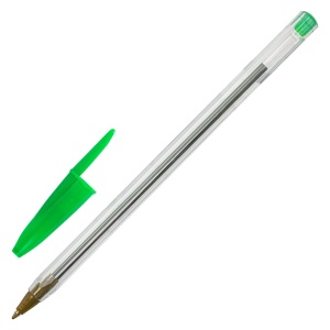 Ручка шариковая Staff "Basic Budget BP-04" (0.5мм, зеленый цвет чернил, ШК) 50шт. (143871)