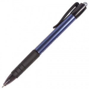 Ручка шариковая автоматическая Brauberg Trace (0.35мм, синий цвет чернил, масляная основа, резиновый упор) 1шт. (142415)