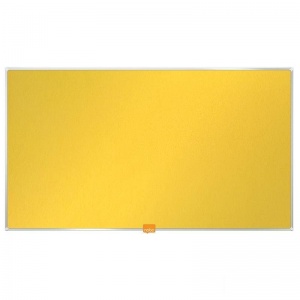 Доска текстильная фетровая Nobo (122x69см, алюминиевая рамка, желтая)