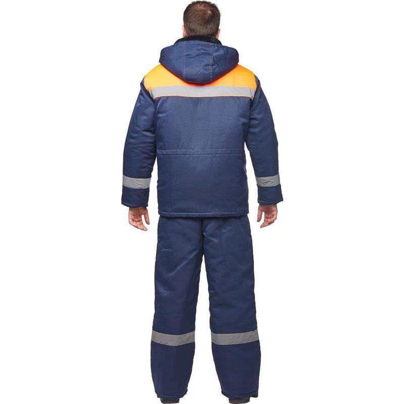 Спец.одежда Куртка зимняя мужская з32-КУ с СОП, синий/оранжевый смесовая (размер 44-46, рост 170-176)