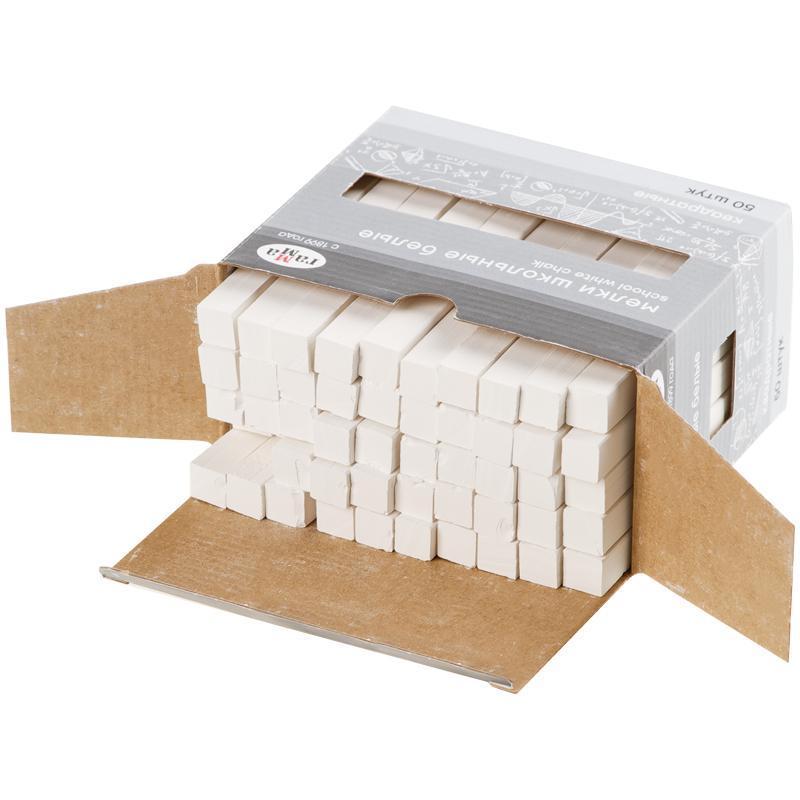 Мел белый Гамма, мягкий, квадратный, картонная коробка, 50шт. (2308196)