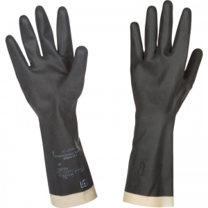 Перчатки защитные латексные КРИЗ КЩС тип 2, черные, размер 8 (M), 1 пара